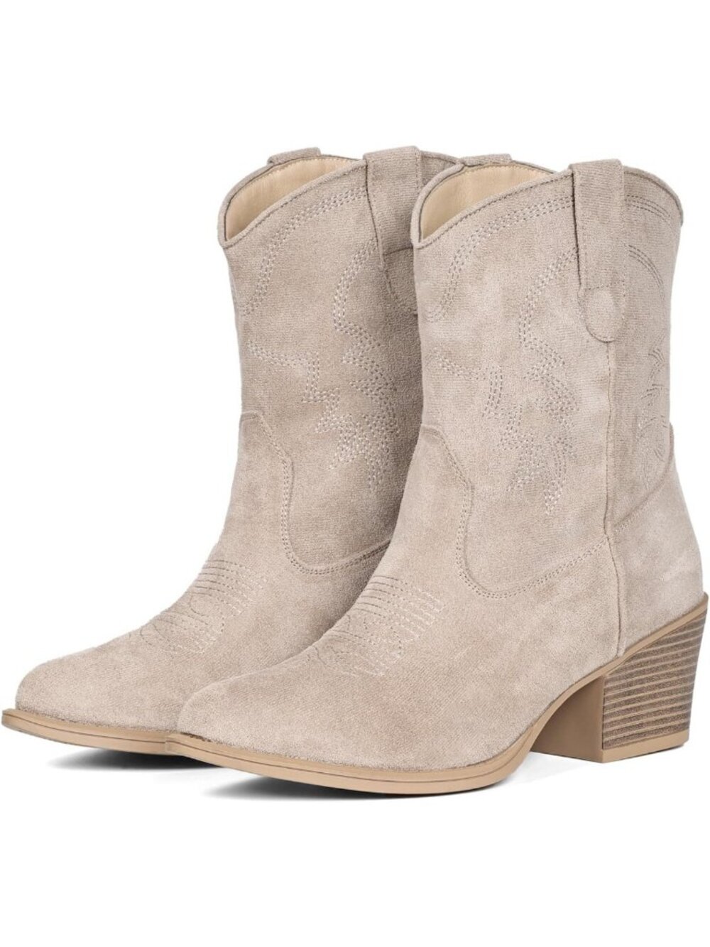 Stylish Women's Ankle Cowboy Boots - Wide Fit Cowgirl Short Booties for Fall